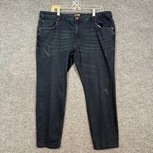 Roberto Cavalli‎ Class Jeans Mens 40x28 Blue Slim Straight Dark Wash Distressed